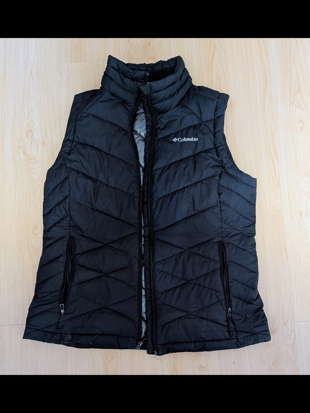 Columbia Women's Heavenly II Omni-Heat Vest Large Black Quilted Full Zip